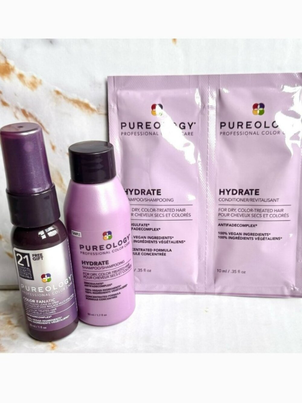 Pureology Shampoo Conditioner Color Fanatic Leave In Spray Deluxe Travel Size